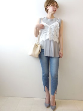 「プリーツ」｜レーヴルさん（レディース・163cm）の春コーディネート