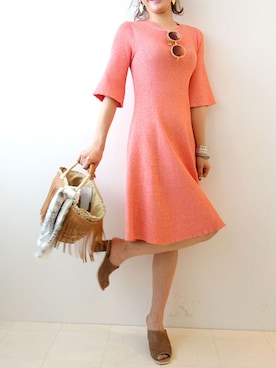 「Aラインワンピース」｜レーヴルさん（レディース・158cm）の春コーディネート