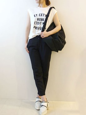 「AGNOST（アグノスト）のアイテム」を使った、レーヴルさん（レディース・160cm）の春コーディネート