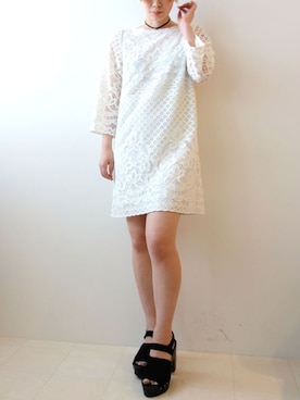 「ミニワンピ」｜レーヴルさん（レディース・163cm）の春コーディネート