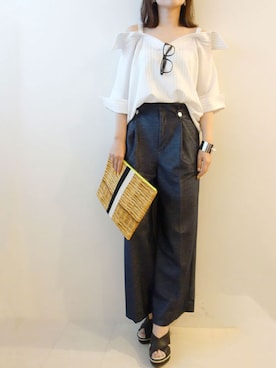 「intoxic.（イントキシック）のアイテム（バッグ）」を使った、レーヴルさん（レディース・158cm）の夏コーディネート