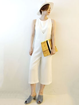 「summer」｜「アイテム（オールインワン・サロペット）」を使った、レーヴルさん（レディース・163cm）の夏コーディネート