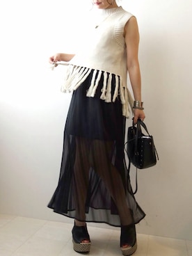 「margaux（マルゴー）のアイテム」を使った、レーヴルさん（レディース・158cm）の夏コーディネート