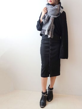 「NINE（ナイン）のアイテム」を使った、レーヴルさん（レディース・158cm）の秋コーディネート