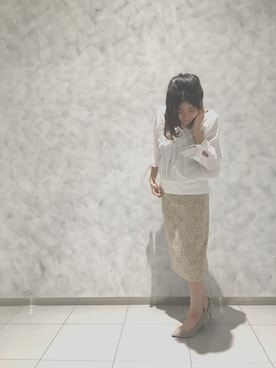 「バルーンブラウス」｜朔さん（レディース・160cm）の夏コーディネート