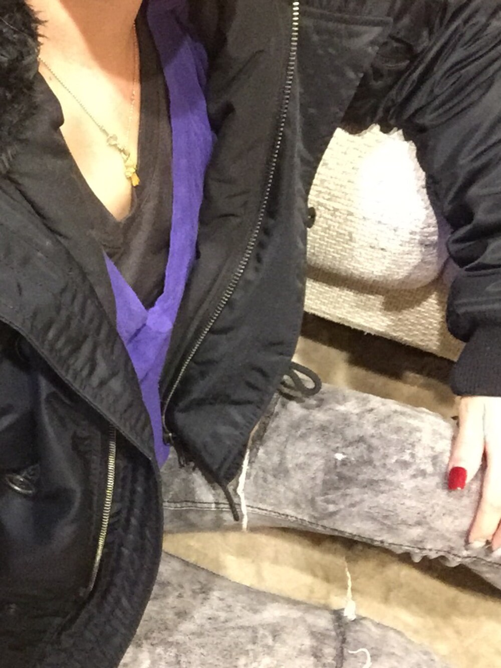 「cold、outfit、outer、mylook、AKM、wjk、menswear、LNA、denim」｜「AKMのアイテム（その他アウター、ブラック系）」を使った、woojaさん（レディース・160cm）の秋コーディネートの1枚目の写真