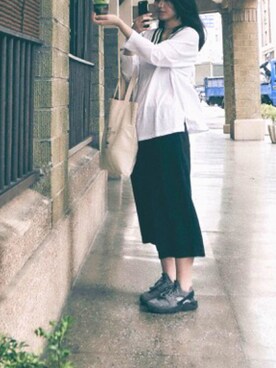 「Korean brandのアイテム（その他パンツ、ブラック系）」を使った、shhh..さんの夏コーディネート