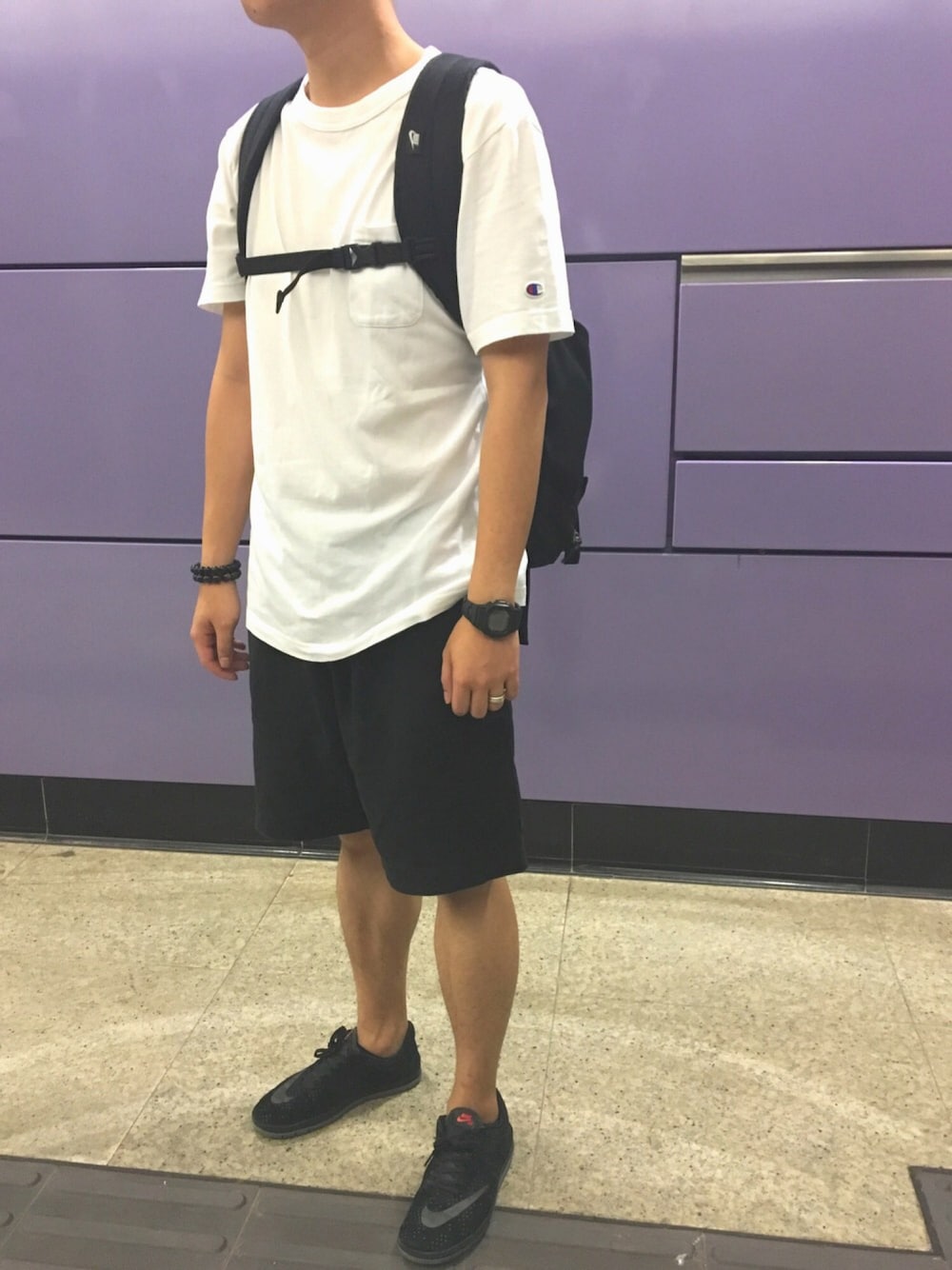 「daily look、夏、ma、squadgoal」｜「CASIOのG-SHOCK / GW-M5610BC-1JF（アナログ腕時計、ブラック系）」を使った、shhh..さん（メンズ・171cm）の夏コーディネートの1枚目の写真