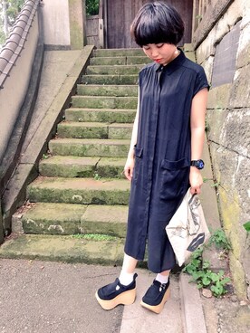 「RAINBOW（レインボー）のアイテム（ワンピース/ドレス）」を使った、まよさん（レディース・158cm）の夏コーディネート