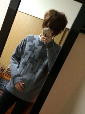 「SIMEON FARRAR（シメオンファラー）のアイテム（ニット/セーター、グレー系）」を使った、ゆらさん（メンズ・178cm）の秋コーディネート