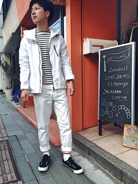 「ダニエルウェリントン」｜「アイテム（マウンテンパーカー）」を使った、yujiro miyakawaさん（メンズ・166cm）の春コーディネート