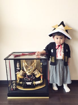 「こどもの日」｜「アイテム（ソックス/靴下）」を使った、yuu*さん（キッズ・80cm）の春コーディネート