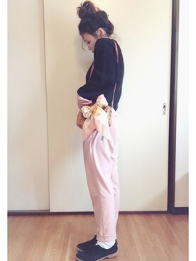 「Rewde（ルゥデ）のアイテム（パンツ）」を使った、𝕞𝕚𝕪𝕒𝕓𝕚さん（レディース・152cm）の冬コーディネート