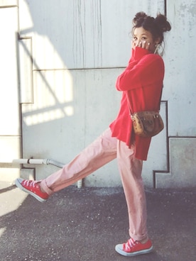 「Rewde（ルゥデ）のアイテム（パンツ）」を使った、𝕞𝕚𝕪𝕒𝕓𝕚さん（レディース・152cm）の春コーディネート