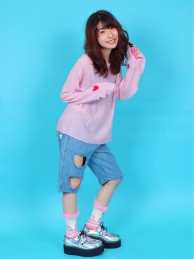 「Decorative（デコラティブ）のアイテム」を使った、ピタちゃんさん（レディース・152cm）の秋コーディネート