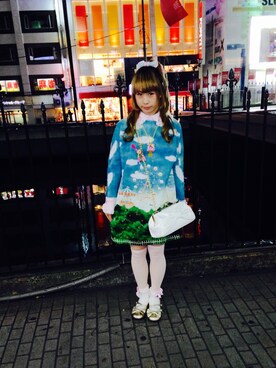 「Nile PERCH（ナイルパーチ）のアイテム（アクセサリー）」を使った、鈴木りぇさん（レディース・156cm）の冬コーディネート