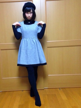 「アレンジ」｜「アイテム（ハンチング/ベレー帽）」を使った、鈴木りぇさん（レディース・156cm）の春コーディネート