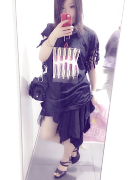 「リップ」｜「アイテム（サンダル）」を使った、いりょ。さん（レディース・148cm）の夏コーディネート