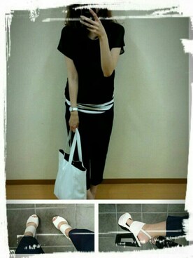 「EMODA（エモダ）のアイテム（トートバッグ）」を使った、mik_.さん（レディース・162cm）の夏コーディネート