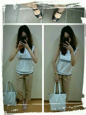 「EMODA（エモダ）のアイテム（トートバッグ）」を使った、mik_.さん（レディース・162cm）の夏コーディネート