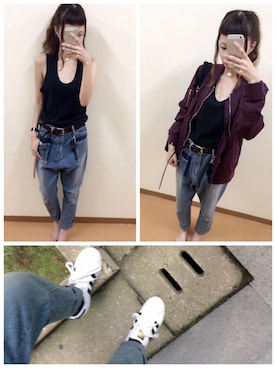 「サンローランパリ」｜「アイテム（ブルゾン）」を使った、mik_.さん（レディース・162cm）の秋コーディネート