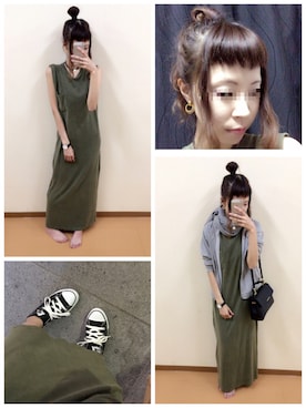 「MichaelKors」｜「アイテム（ワンピース/ドレス）」を使った、mik_.さん（レディース・162cm）の秋コーディネート