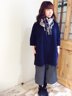 「PUAL CE CIN（ピュアルセシン）のアイテム（チュニック）」を使った、Pual ce cin 京都三条店さん（レディース・155cm）の冬コーディネート