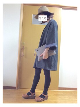 「GLOBAL WORK（グローバルワーク）のフェルトナカオレＨＡＴ/565115（ハット）」を使った、n@oさん（レディース・157cm）の冬コーディネート