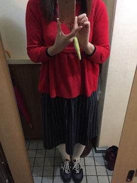 「白タイツ」｜「アイテム（ダッフルコート）」を使った、shiikaさん（レディース・168cm）の冬コーディネート