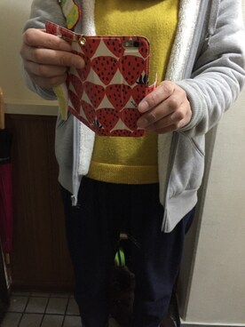 「North Object（ノースオブジェクト）の福袋に入れてくれてたセーター💛（ニット/セーター、イエロー系）」を使った、shiikaさん（レディース・168cm）の冬コーディネート