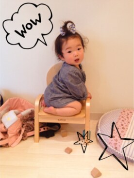 「GAP（ギャップ）のアイテム（ワンピース、ブルー系）」を使った、玲実さん（レディース・172cm）の春コーディネート