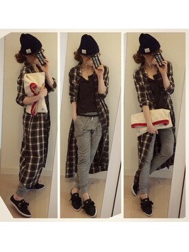 「マキシ」｜「アイテム（帽子）」を使った、chikaさん（レディース・162cm）の秋コーディネート
