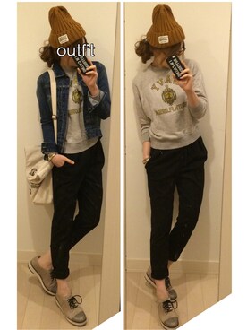 「DIESEL（ディーゼル）のアイテム（ドレスシューズ）」を使った、chikaさん（レディース・162cm）の秋コーディネート