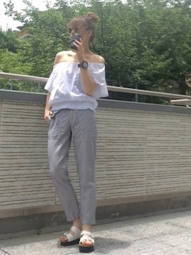 「ご近所コーデ」｜「アイテム（その他）」を使った、chikaさん（レディース・162cm）の夏コーディネート