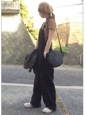 「ADAM ET ROPE'（アダムエロペ）のアイテム（ハンチング/ベレー帽）」を使った、chikaさん（レディース・162cm）の秋コーディネート