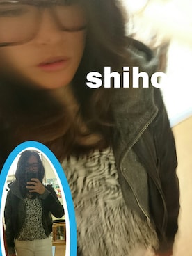 「バラ柄」｜「アイテム（ライダースジャケット）」を使った、shihohoさん（レディース・163cm）の秋コーディネート
