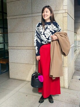 「UNITED ARROWS（ユナイテッドアローズ）のアイテム（チャーム）」を使った、安藤 友美さん（レディース・168cm）の冬コーディネート
