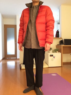 「Eddie Bauer（エディーバウアー）のアイテム（ジャケット/アウター）」を使った、あっきーさん（メンズ・165cm）の冬コーディネート
