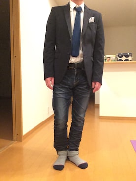 「COMME CA ISM（コムサイズム）のアイテム（財布/小物）」を使った、あっきーさん（メンズ・165cm）の春コーディネート