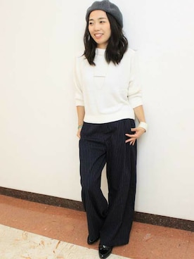 「ボトルネック」｜TIENS池袋さん（レディース・160cm）の秋コーディネート