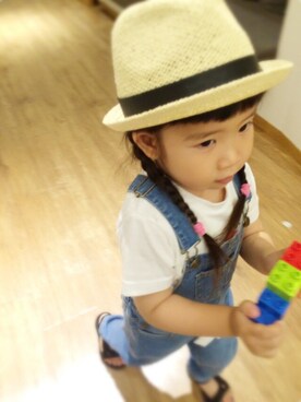 「GLOBAL WORK（グローバルワーク）のアイテム（オールインワン・サロペット）」を使った、☆s☆e☆r☆a☆さん（キッズ・100cm）の夏コーディネート