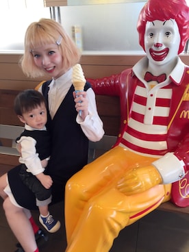 「アイテム（シャツワンピース）」を使った、るかくんmamさん（キッズ・70cm）の秋コーディネート