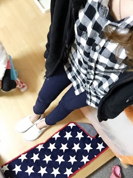 「ペタンコ靴」｜「アイテム（スラックス）」を使った、あやぴさん（レディース・151cm）の春コーディネート
