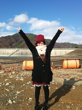 「GAL FIT（ギャルフィット）のアイテム（その他アウター）」を使った、ナーさん（レディース・157cm）の冬コーディネート