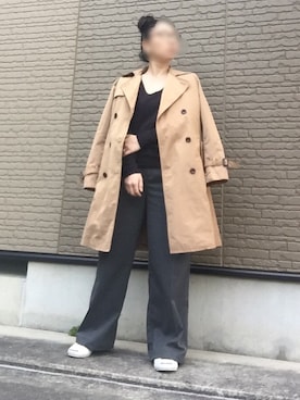「UNIQLOコーデ」｜「アイテム（トレンチコート）」を使った、ashami7875さん（レディース・158cm）の春コーディネート