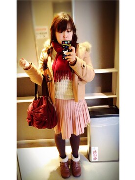 「仙台」｜「アイテム（ダッフルコート）」を使った、robichamuさん（レディース・154cm）の冬コーディネート