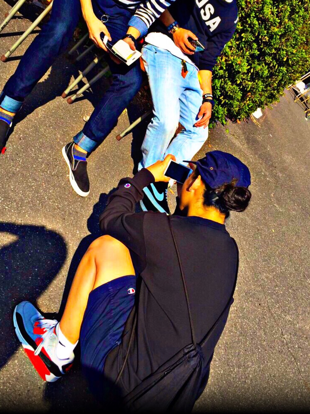 「しまむら恐るべし、しまむら、チャンピオン、チャンピオンスウェット、ラルフローレン、エアマックス、airmax」｜「POLO RALPH LAURENのアイテム（キャップ、ブルー系）」を使った、sakiさん（レディース・155cm）の冬コーディネートの1枚目の写真