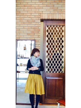 「＃ストール」｜しもじょうえりさん（レディース・164cm）の冬コーディネート