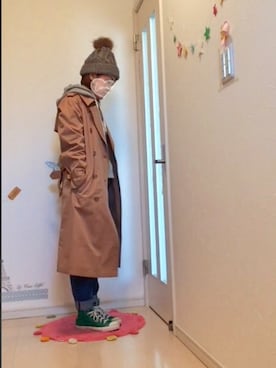 「オールスター」｜「アイテム（トレンチコート）」を使った、なおさん（レディース・158cm）の冬コーディネート