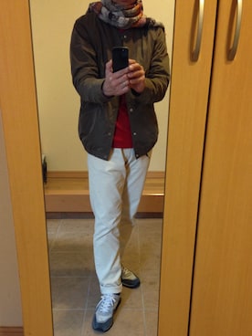「アイテム（ノーカラージャケット）」を使った、A.only-Kさん（メンズ・170cm・40代）の冬コーディネート